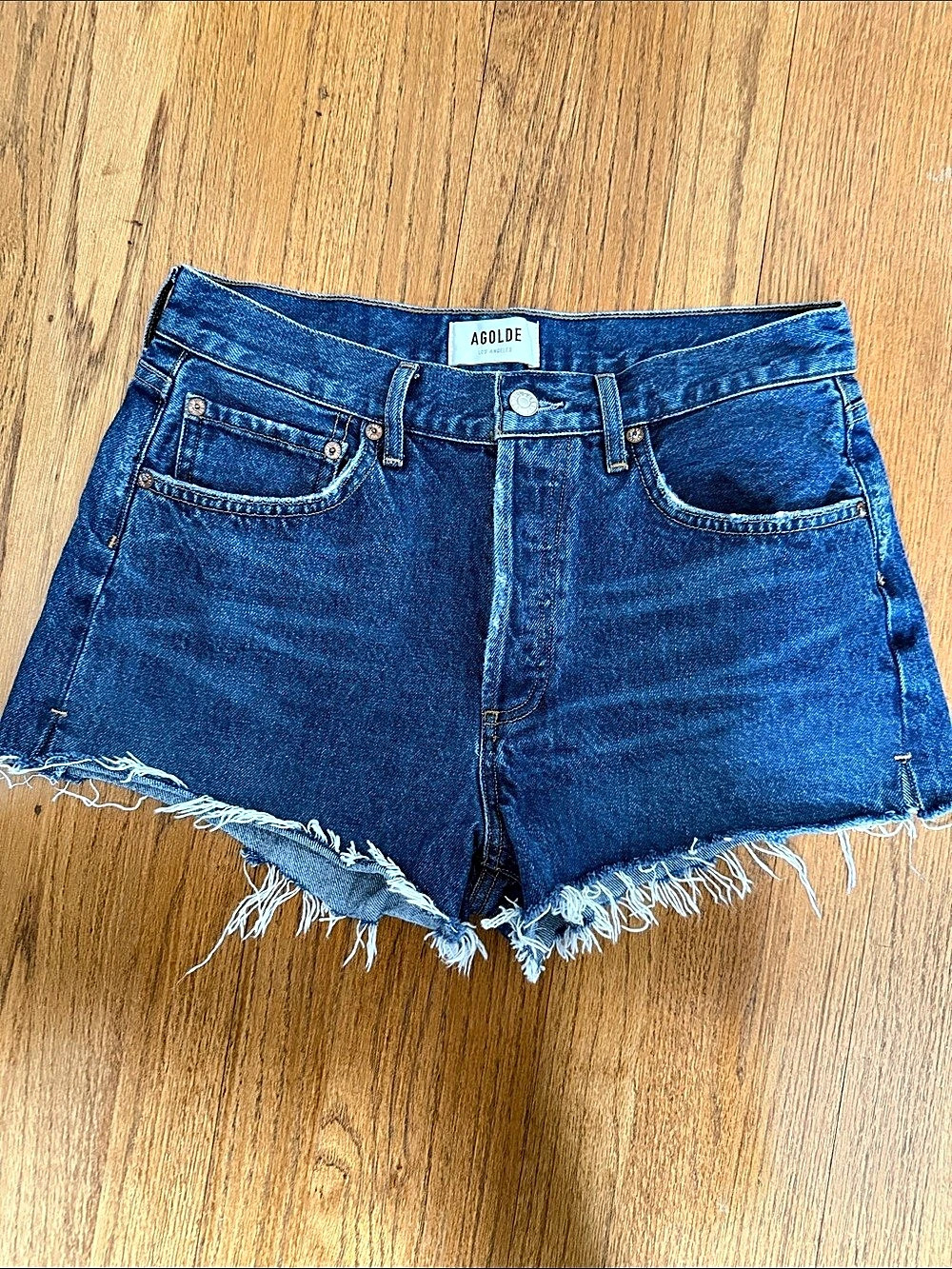 AGOLDE Parker Short Denim Cutoff Shorts Blue Waist 27